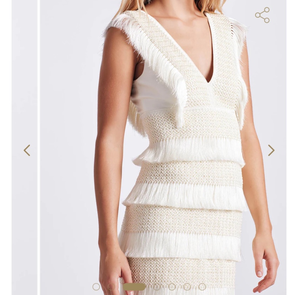 PatBO Fringe Dress in Ivory size XS - Picture 2 of 5